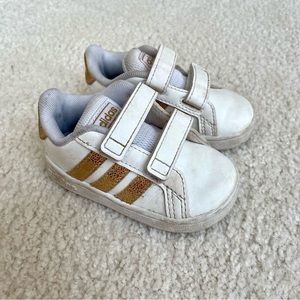 Adidas Gold Velcro Sneakers - Size 4